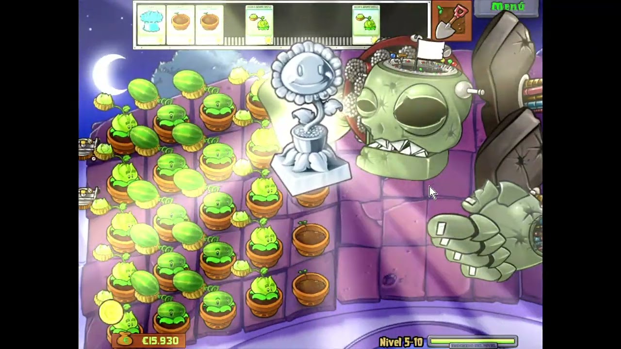 Играю в концовку Plants vs. Zombies 1