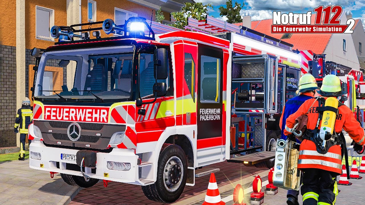 NOTRUF 112 #20: Gesamter LÖSCHZUG alarmiert: Brennt eine Wohnung? | Feuerwehr Simulation 2