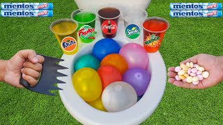 Water Balloon VS Coke, Sprite, Fanta, Froku, Mirinda, Red Bull and Mentos in the toilet
