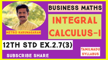 12th Std BM Ex.2.7(3) Integrate with respect to x ; 1/2x^2-9