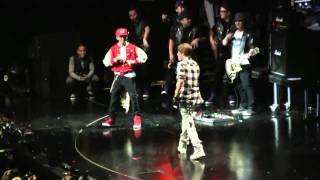 Justin Bieber and Jaden Smith show off their dance moves @ the NYC Jingle Ball on 12-10-2010