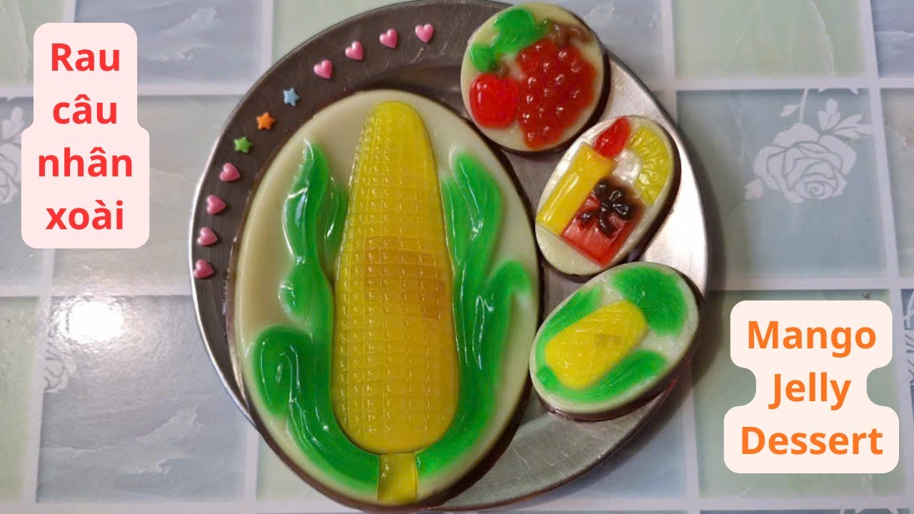 21. Rau câu nhân xoài (Mango Jelly Dessert) #raucau