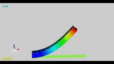 B8 (8-node Brick), cantilever with 10 brick elements, geometric nonlinear calculation