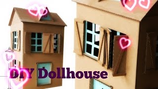 صنع بيت باربي من الكرتون   DIY doll house easy and fast