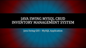 #Java #JDBC #Swing #MySQL CRUD Inventory Management System