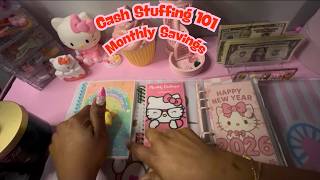 🎀 Cash Stuffing 101 Monthly Savings 🎀  #cash #budgeting #money #cashstuffing #debtfree #debt #budget