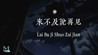 Ai Chen (艾辰) - Lai Bu Ji Shuo Zai Jian (來不及說再見) Lyrics 歌词 Pinyin/English Translation (動態歌詞)