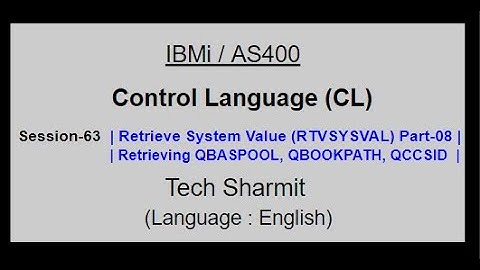 Retrieve System Value (RTVSYSVAL) Part-08 | IBM i | AS400 | CLLE | cl programming in IBM i  or AS400