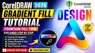 CorelDraw 2026 Gradient Fill Tutorial | Fountain Fill Tool Explained