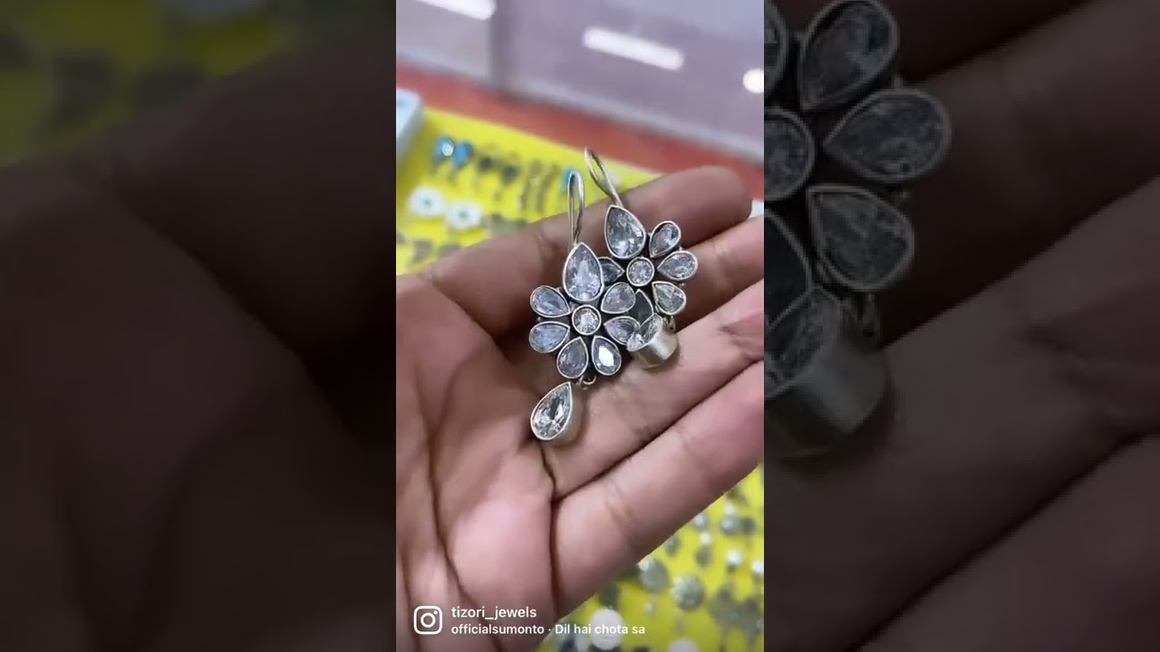 Pure silver real zirconia earhooks 