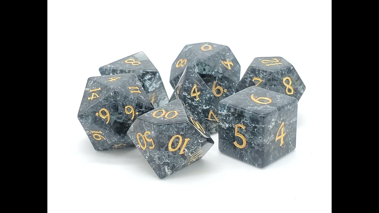 Gemstone Set:  Blast Glass - Obsidian w/ Gold