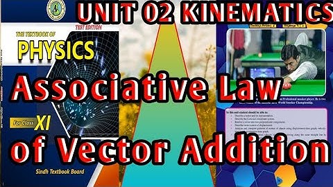 physics class 11 chapter 2 Associative law of Vector Addition