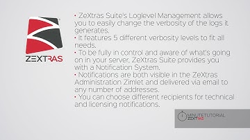 ZeXtras Suite for Zimbra: One Minute Tutorials ep.9 - Loglevel management and Notifications