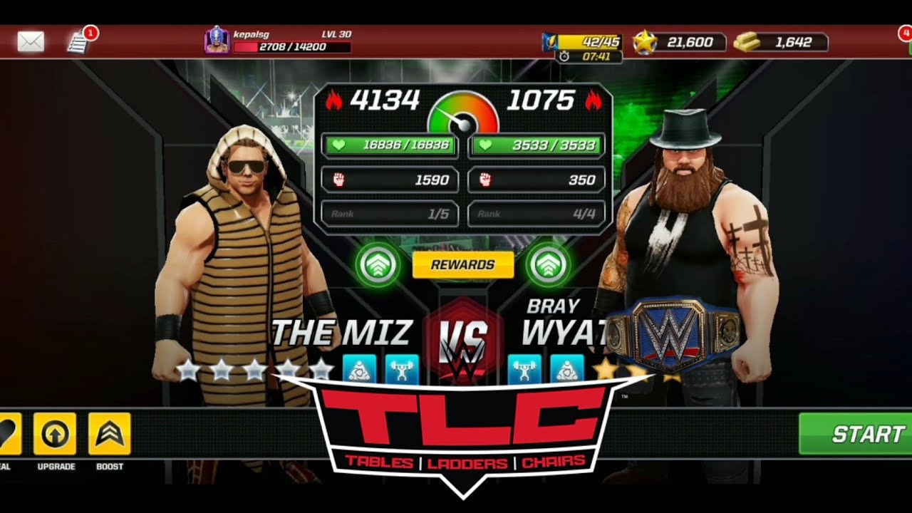TLC THE MIZ VS BRAY WYATT | WWE MAYHEM GAME | BACXER GAMING |