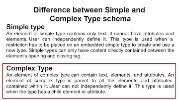 Difference between Simple and Complex Type Schema in Hindi || By : Anu Monga