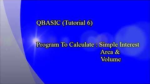 6 Tutorial on QBASIC Sequential Programs (by Technical School)