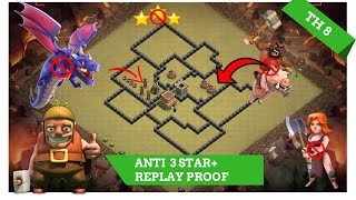 New Town hall( TH8) War Base BOMB TOWER 2017 | Anti 3 Star + Replays Proof| Clash of Clans