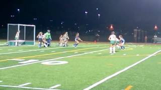 Amanda Beck scores off the post for her second tally of the game