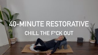 40 Minute Restorative Yoga Class | Chill the f*ck out | Jennaration Yoga screenshot 5