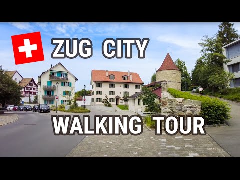 Zug Switzerland City Walking Tour [Walking Switzerland 4k 60fps Binaural]