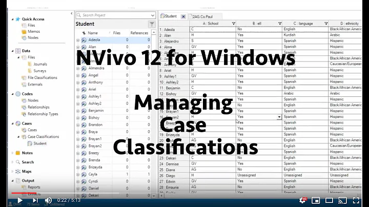 NVivo 12 for Windows: Managing Case Classifications