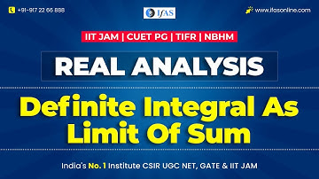 Definite Integral as Limit of Sum in Real Analysis