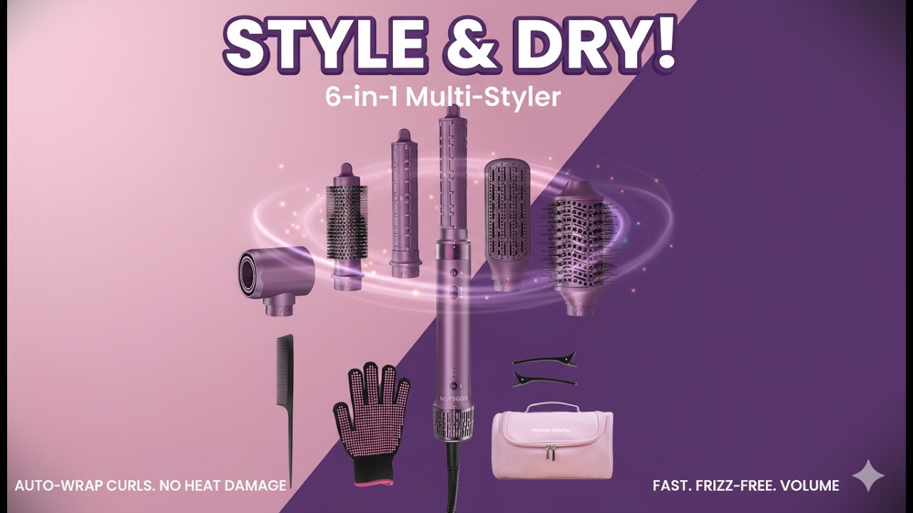 StyleVibe 6‑in‑1 Air Styler – Best Multi‑Function Hair Dryer Brush? Fast, Frizz‑Free