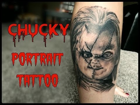chuckytattoo  Chucky tattoo Outline drawings Tattoo drawings
