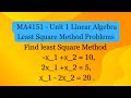 Least Square Method Problems | MA4151 Unit 1