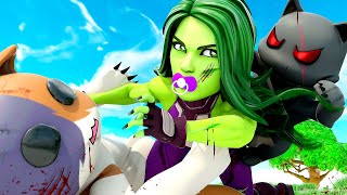 SISTER VS BROTHER - BABY SHE-HULK'S REVENGE.... ( Fortnite Short )