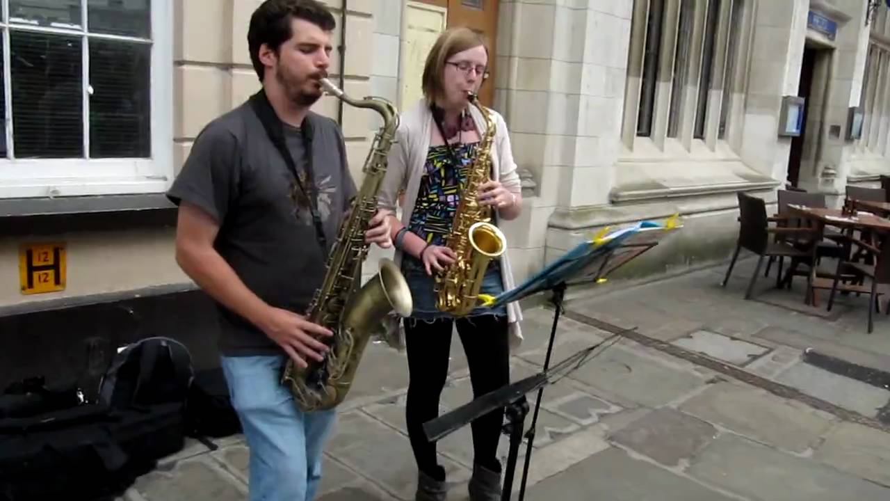 Canterbury saxophone buskers with Tequila 24 July 2010 YouTube