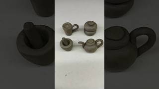 DIY Mini Clay kitchen set l Mitti Se bartan kaise banaya #art #shorts