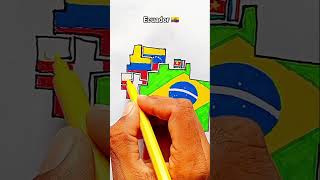 Draw Flag Map of Ecuador 🇪🇨 #ecuador #flag