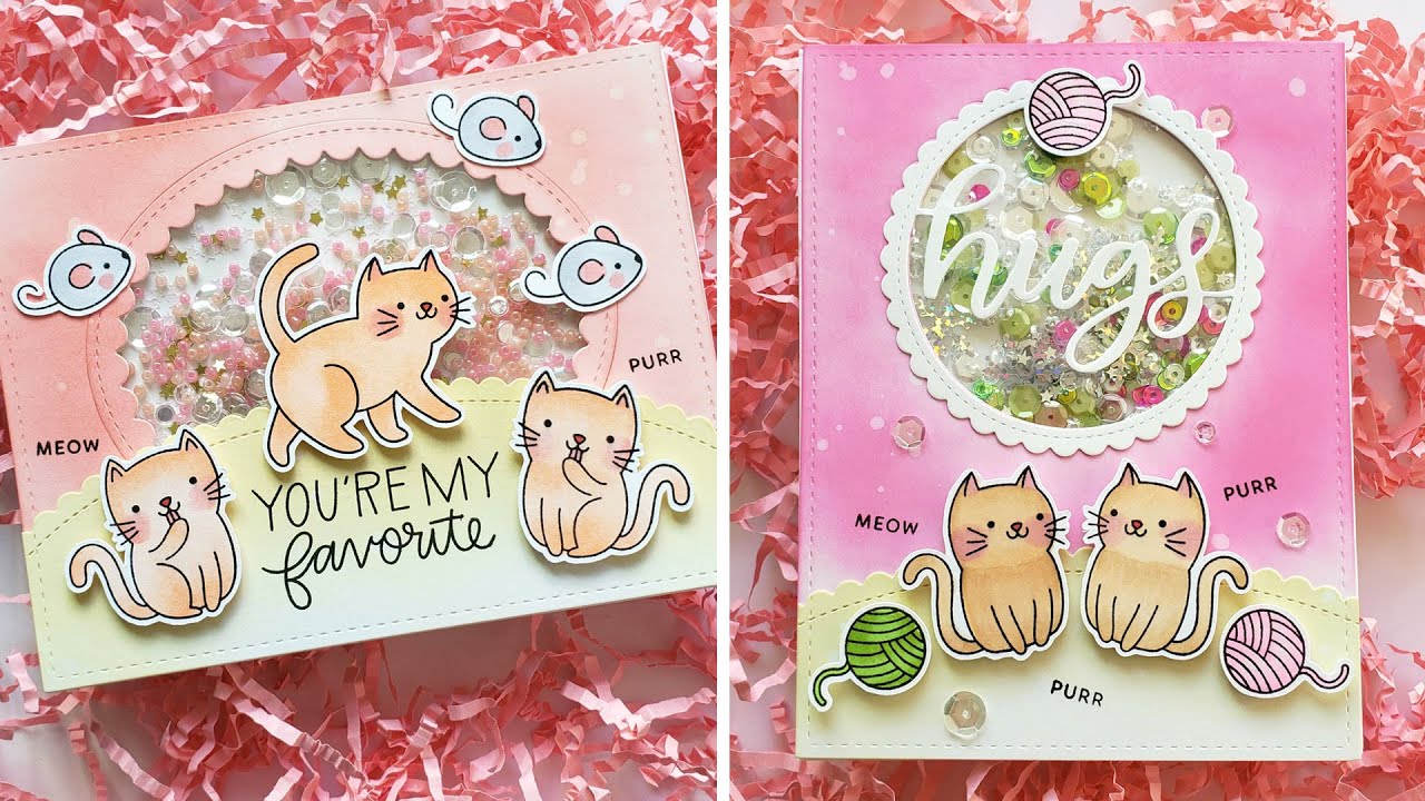 Shaker Cards with Distress Oxide Inks by Pretty Pink Posh - YouTube