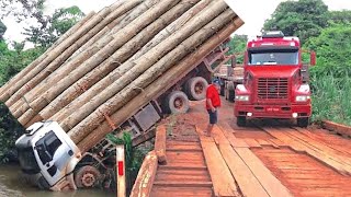 Dangerous Transport Skill Operations Oversize, Wood Truck Operator | Extreme Truck Idiots At Work.