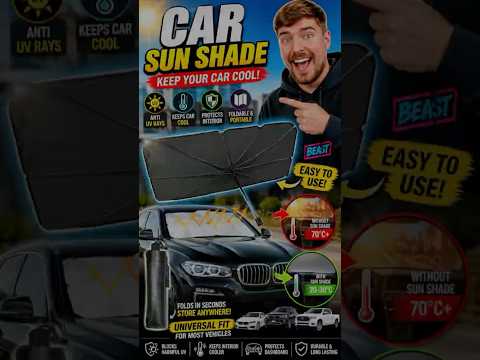Best Foldable Windshield Sun Shade 2026 | Your Car Needs This Summer Gadget 😱#ytshorts