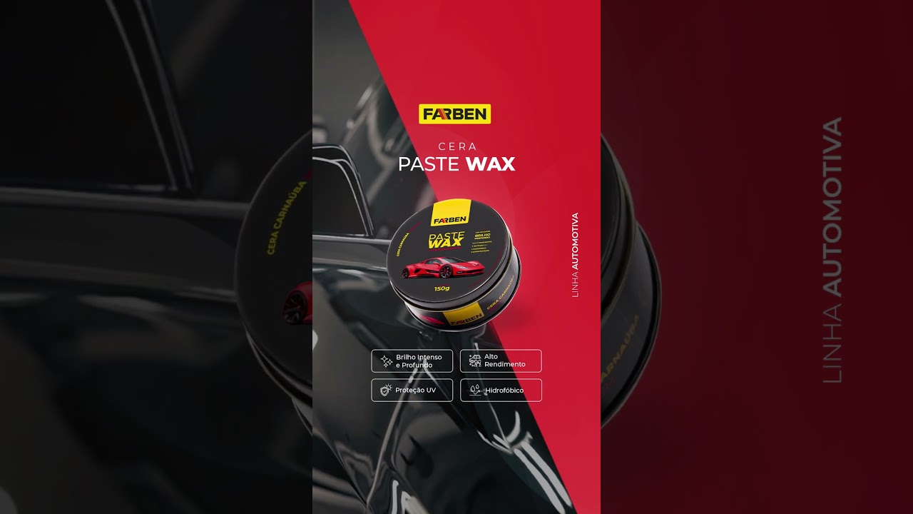 Cera Paste Wax Carnaúba Premium 150g Farben para brilho profundo e