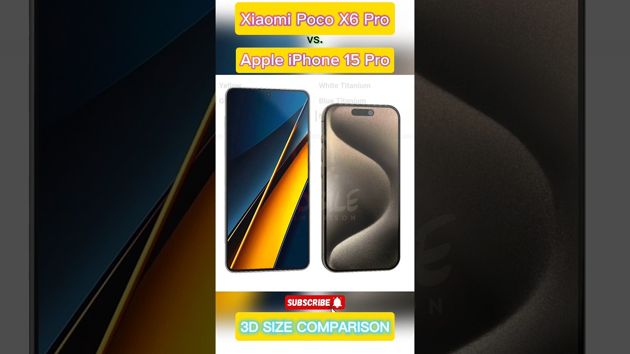 Xiaomi POCO X6 Pro vs. Apple iPhone 15 Pro COMPARISON SIZE DIFFERENCE