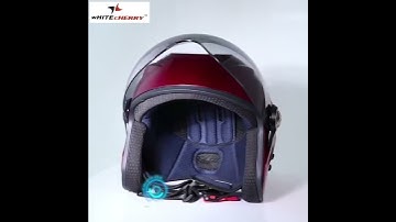 WHITE CHERRY Bluetooth Integrated Motorcycle Half Face Helmet, Solar Fan Smart Helmet ISI Approved