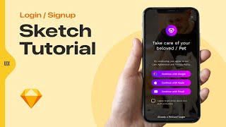 UI UX Design | Login Signup Page Design | Sketch Tutorial