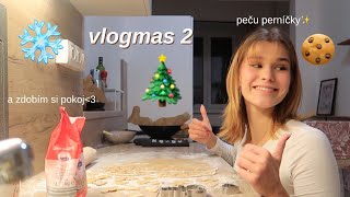 vlogmas 2: peču perníčky a snažím se vyzdobit si pokoj :')