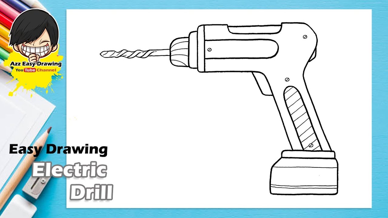 Easy Drawing Electric Drill YouTube