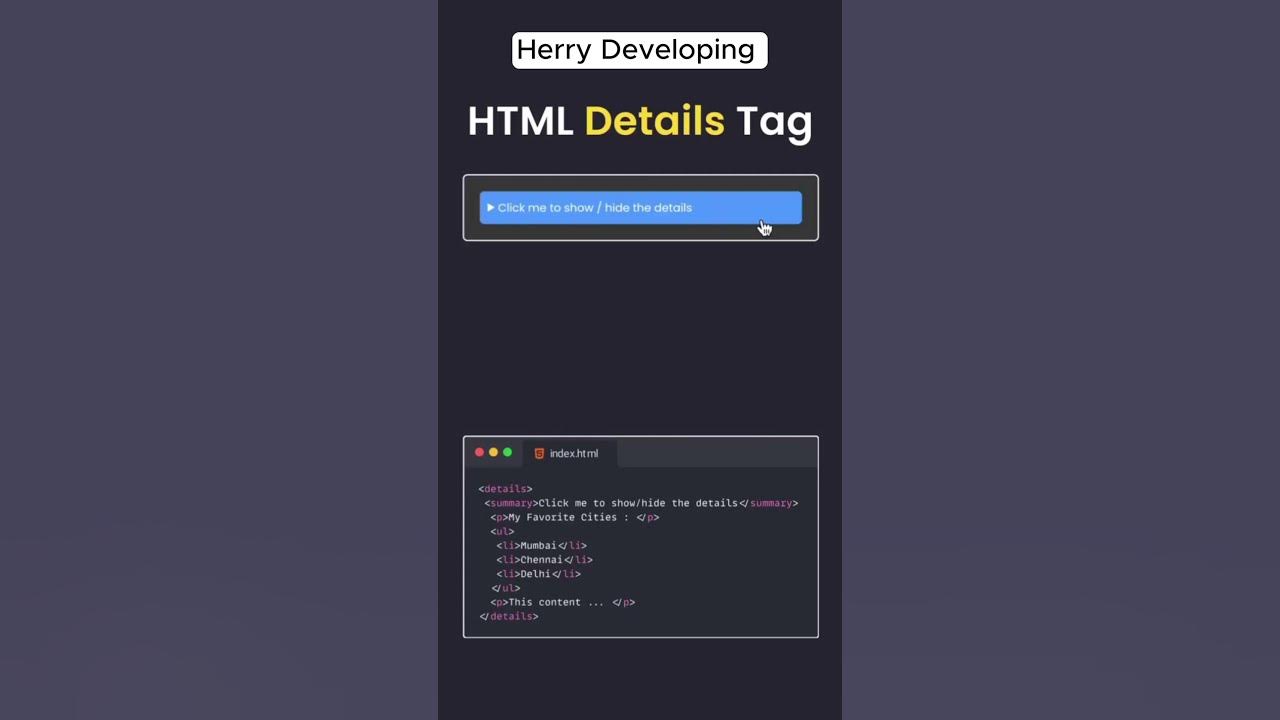 🎨 "Master HTML Details Tags with CSS3 Magic! | Web Design Tips" 🎨 # ...
