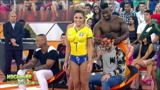 Brazil Football Soccer Body Paint Girl