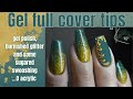 Versa pro full cover gel tips, with glitterbels gel polish design