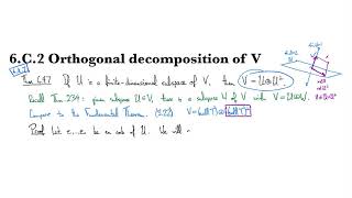 6.C.2 Orthogonal decomposition of V