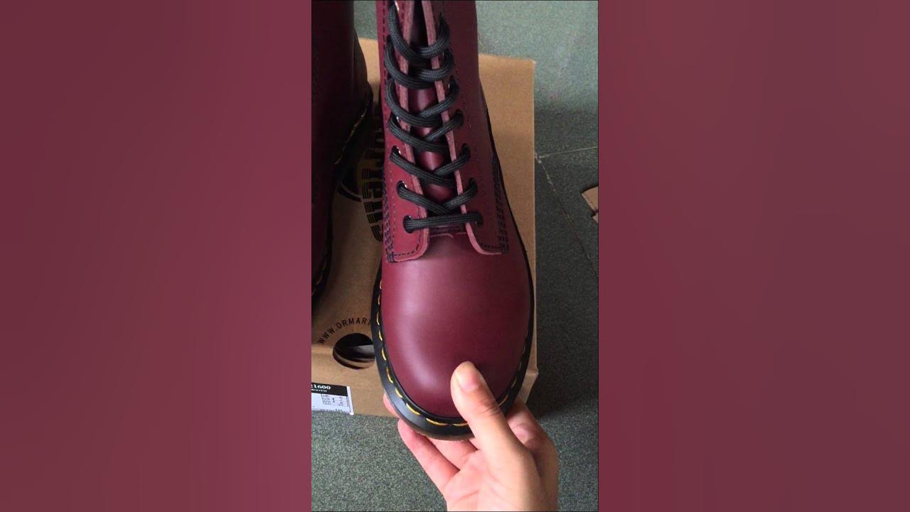 Dr Martens 1460 Cherry Red Smooth Genuine Leather unisex boots - YouTube