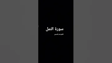 ما تيسر من سورة النمل بصوت المقرئ الشيخ ياسر الدوسري 
