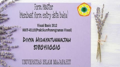 KKIT-45119 Praktikum Pemrograman Visual: Membuat form entry data buku (form master buku)