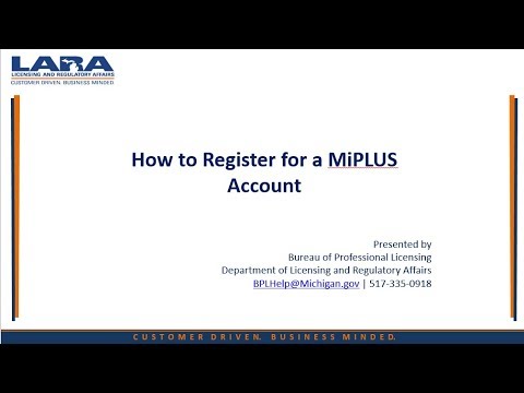 Register for a MiPLUS Account